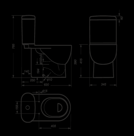 Унитаз-компакт Sanita Luxe Art DM ARTSLCC01040622 с бачком и сиденьем микролифт